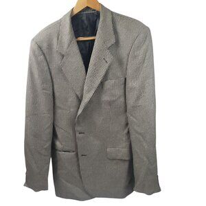Di Benedetto Tweed Blazer Mens 44 Extra Long 56% Silk & 44% Wool Houndstooth